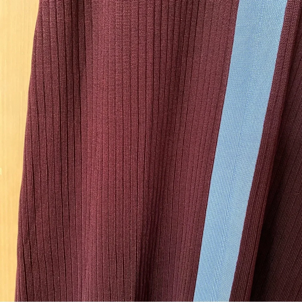 NEW Zara ribbed knit color block maxi dress purple blue - Picture 6 of 8